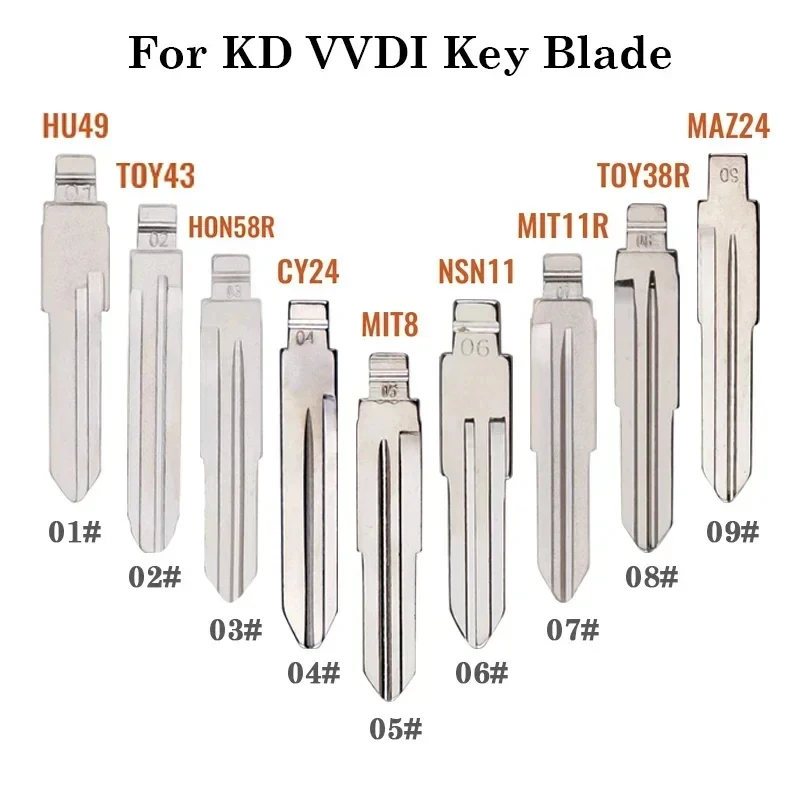 10 Pcs Xhorse VVDI KeyDiy JMD Universal Uncut Remote Flip Car Key Blank Blade For VW Toyota Jeep Chrysler Honda Kia Nissan