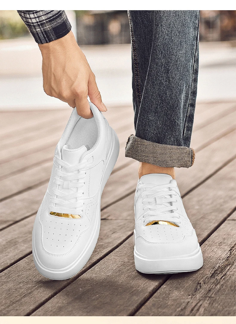 Herren-Skate-Schuhe aus Kunstleder mit Schnürung, versteckter Erhöhung der Höhe um 6/8/10 cm, rutschfester Plattform, für den Alltag und zum Gehen. – Detail 21