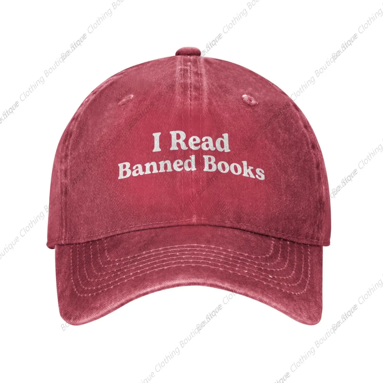 

I Read Banned Books Cap for Men Baseball Hats Graphic Cap Red