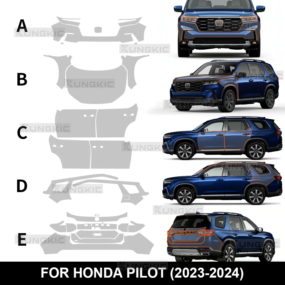 

Защитная пленка для кузова автомобиля Honda Pilot 2023-2025 из ТПУ/ППУ, предварительно вырезанная, прозрачная, антицарапийная, аксессуары для тюнинга