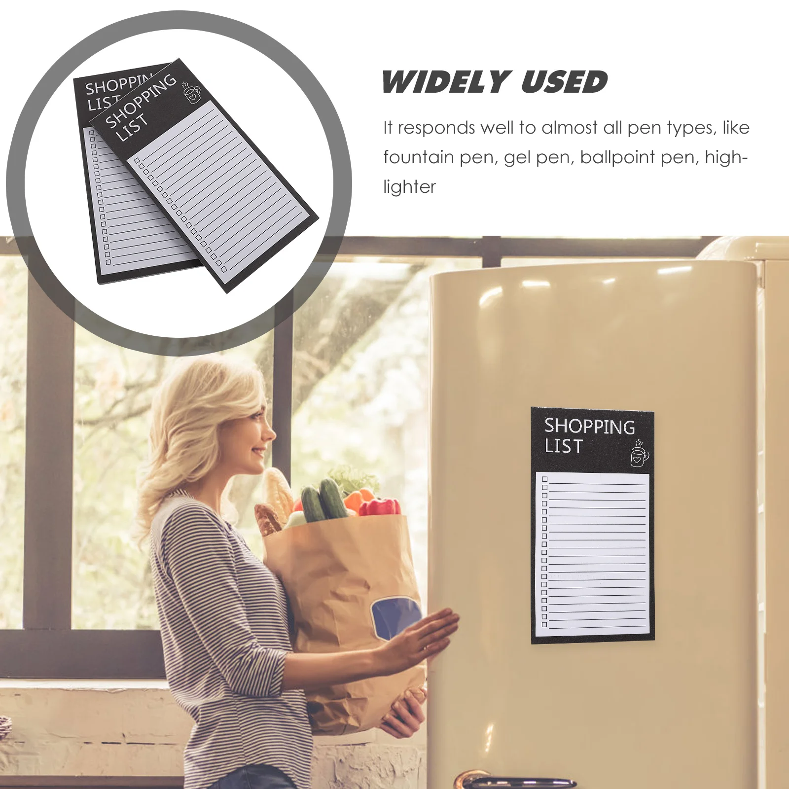 2 Books of Grocery List Planning Pad Convenient Shopping List Planner Notepad Magnetic Sticky Notes Fridge Shopping List Pad