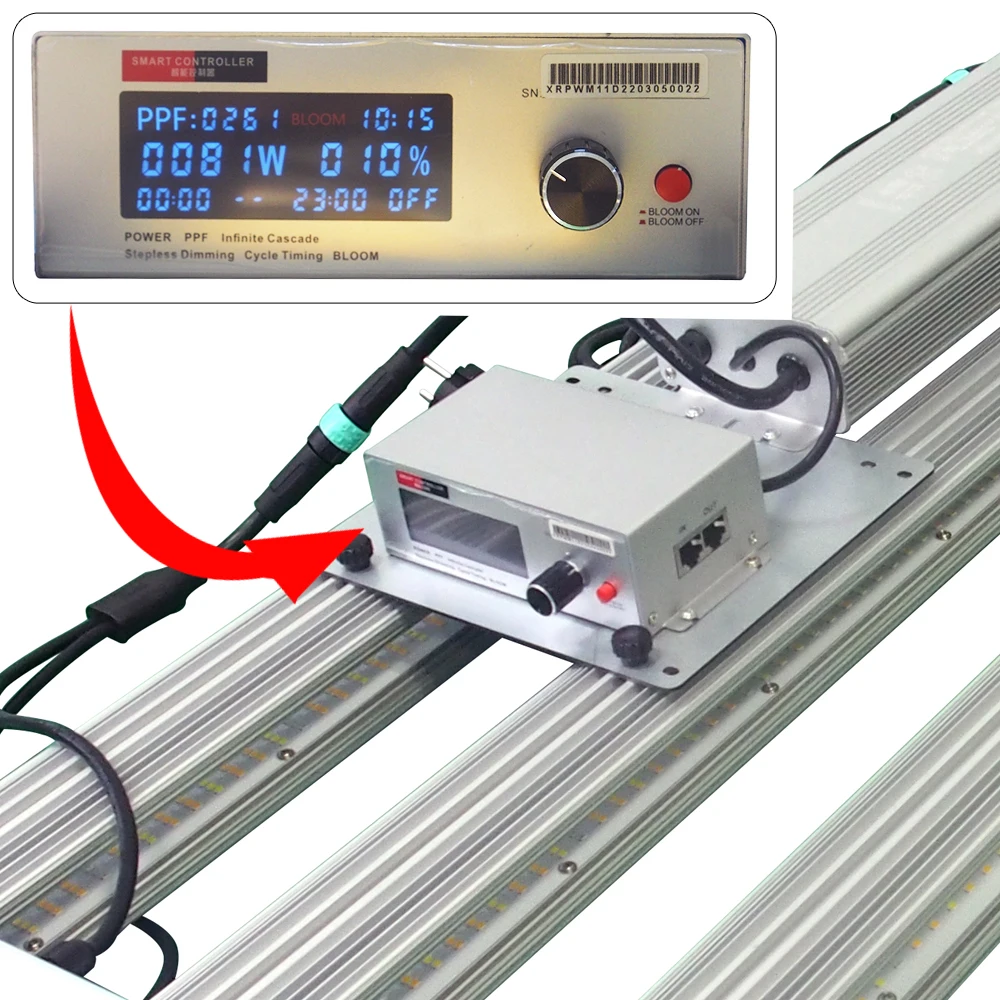 Lampu LED Grow Bar 600W 800W 1000W Spektrum Penuh Profesional PPF Tinggi Layar Digital Peredupan untuk Tanaman Hidroponik Rumah Kaca