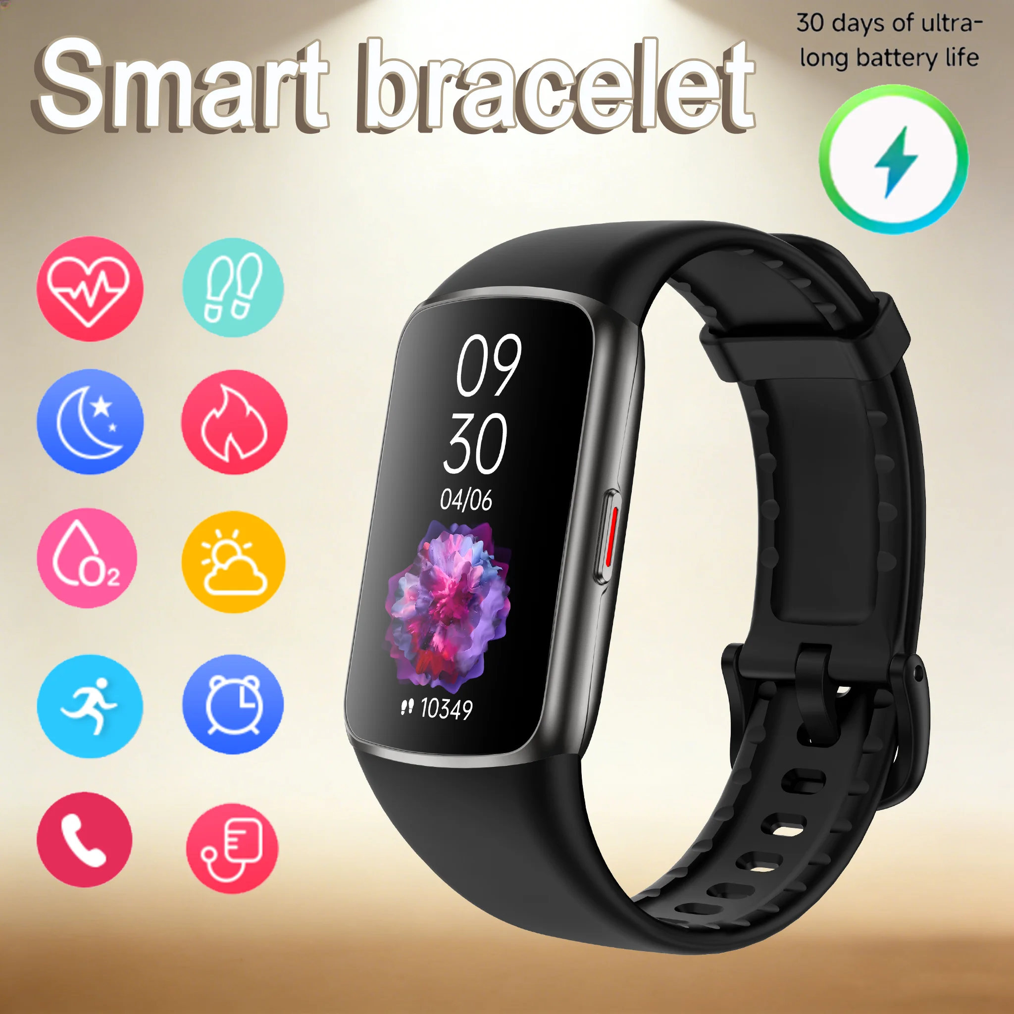 

2026 новый умный браслет водонепроницаемый Bluetooth 180 мАч шагомер многофункциональный спортивный браслет черные многофункциональные наручные часы