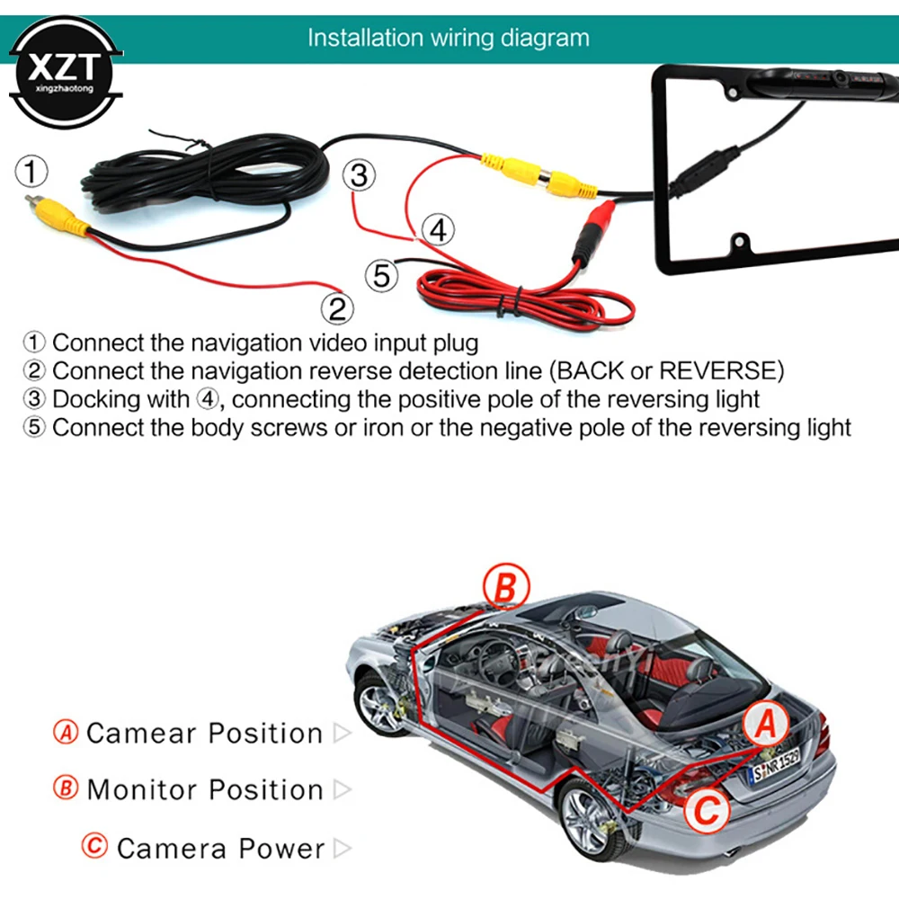 

New AHD1080P Wireless Car Rear View Camera WIFI 170 Degree Reversing Dash Cam HD Night Vision Mini Parkingfor iPhone Android 12V