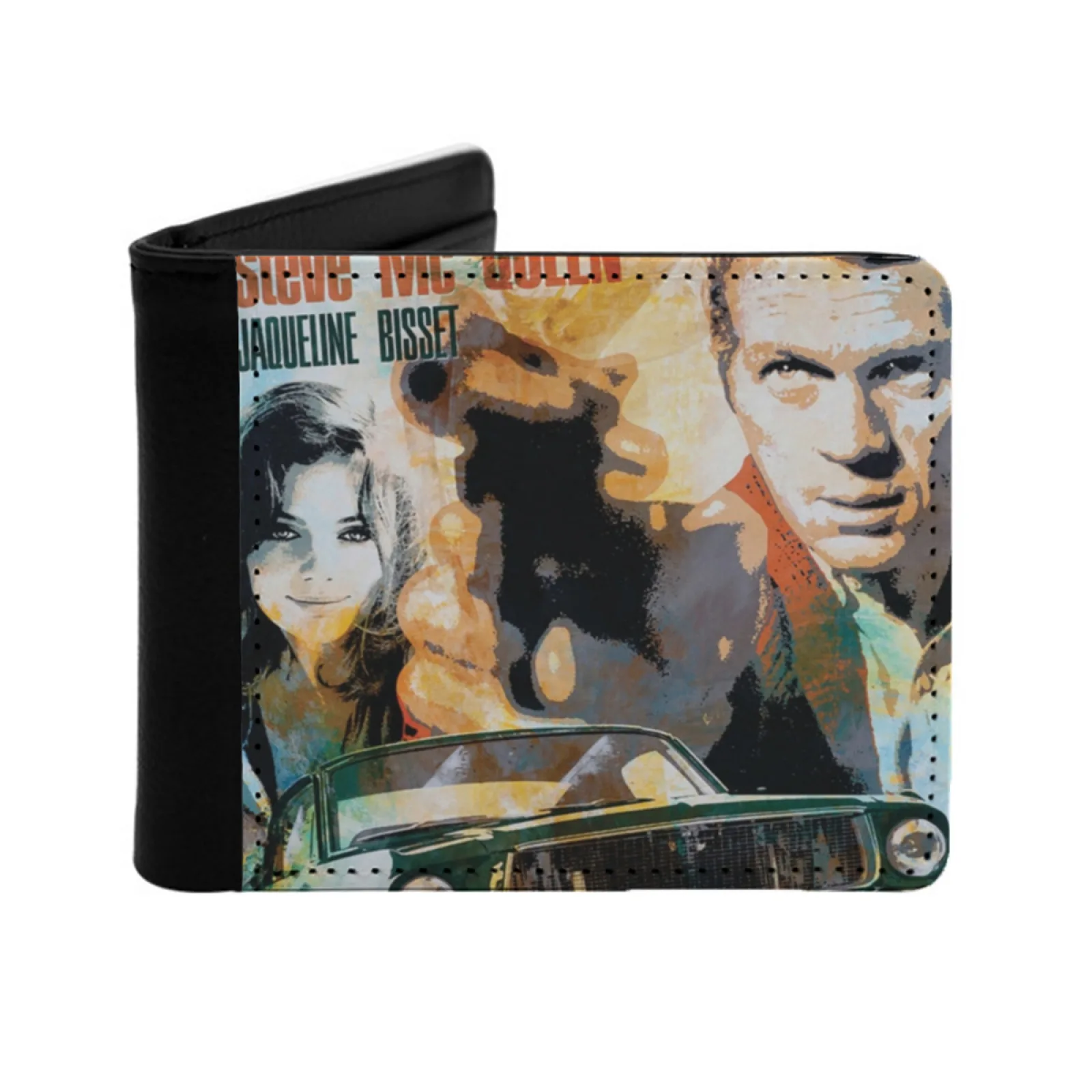 Vintage Motor Movie Artwork Short Men's Wallet Multifunction Purse Male Pu Leather Wallet Motor Art Movie Art Bullitt