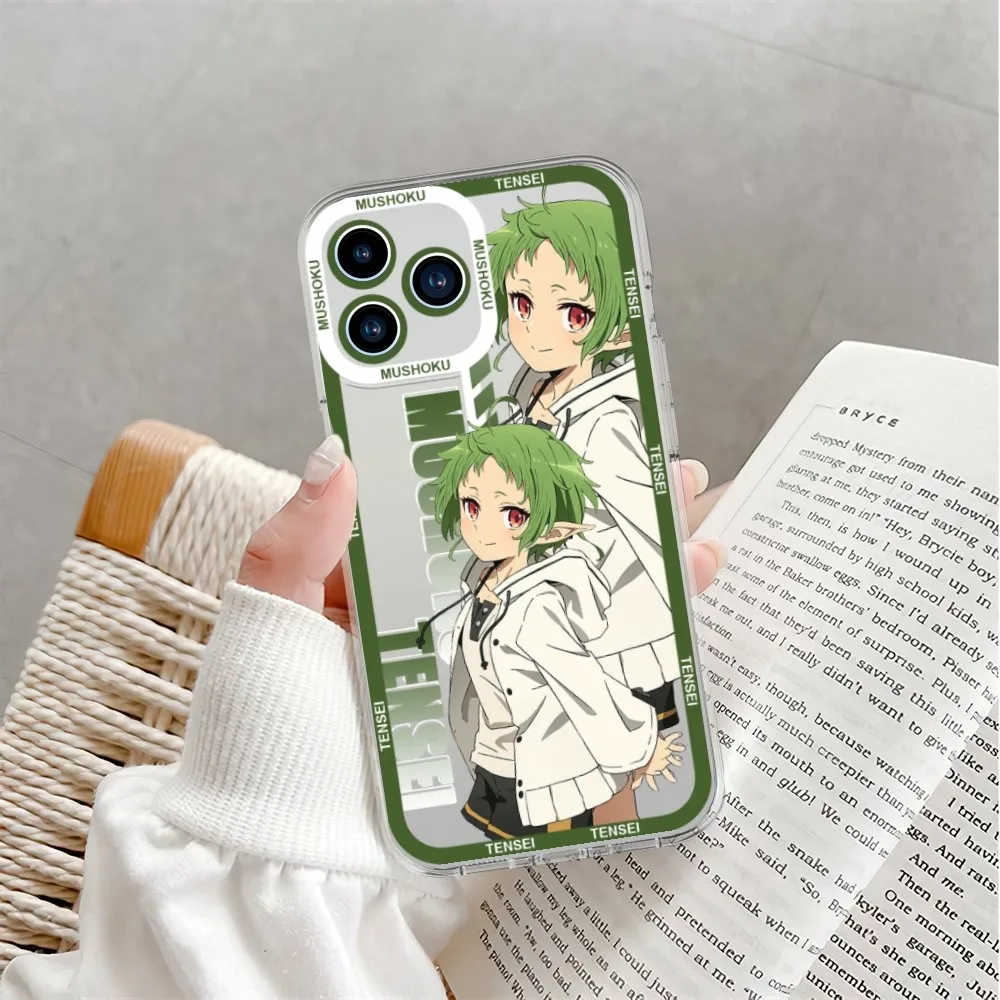 Bilibili Anime Mushoku Tensei Phone Case For iPhone 11 12 Mini 13 14 15Pro Max Transparent Shell