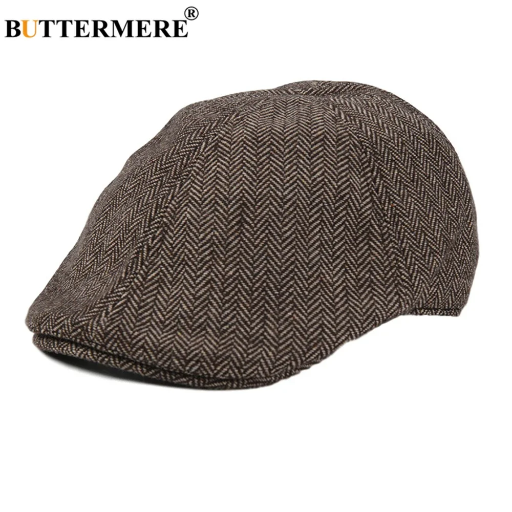 

BUTTERMERE Beret Cap 2024 New Autumn Winter Hat Caps for Men Women Brown Herringbone Ivy Newsboy British Vintage Flat Cap