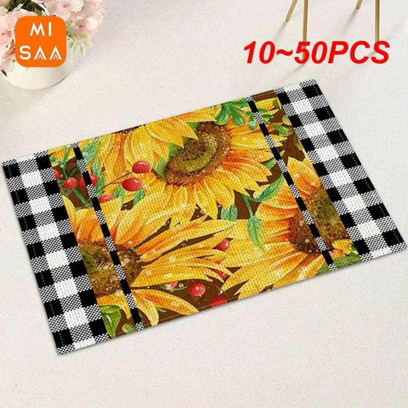 

10~50PCS Placemat Durable Easy To Carry Cozy Kitchen Decoration Linen Placemat Clear Pattern Odorless Fashionable