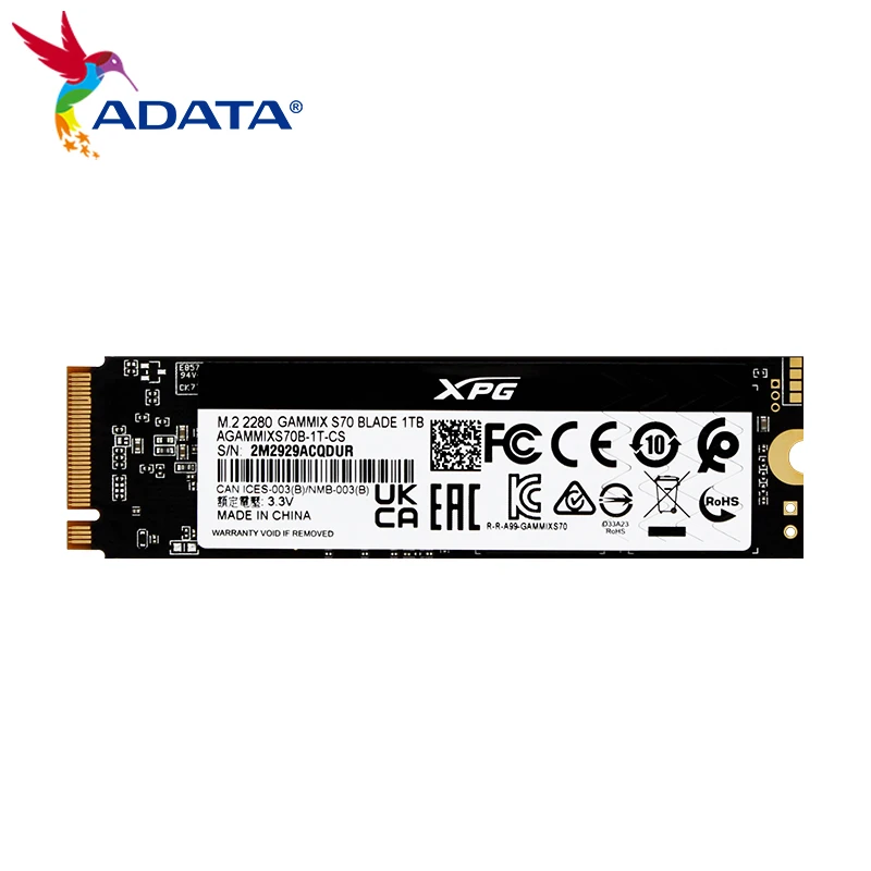 Imagem -02 - Adata-unidade de Estado Sólido para Laptop Desktop Disco Rígido pc Ps5 S70b Xpg Gammix Gen4x4 1tb M.2 2280 4tb Ssd 2tb