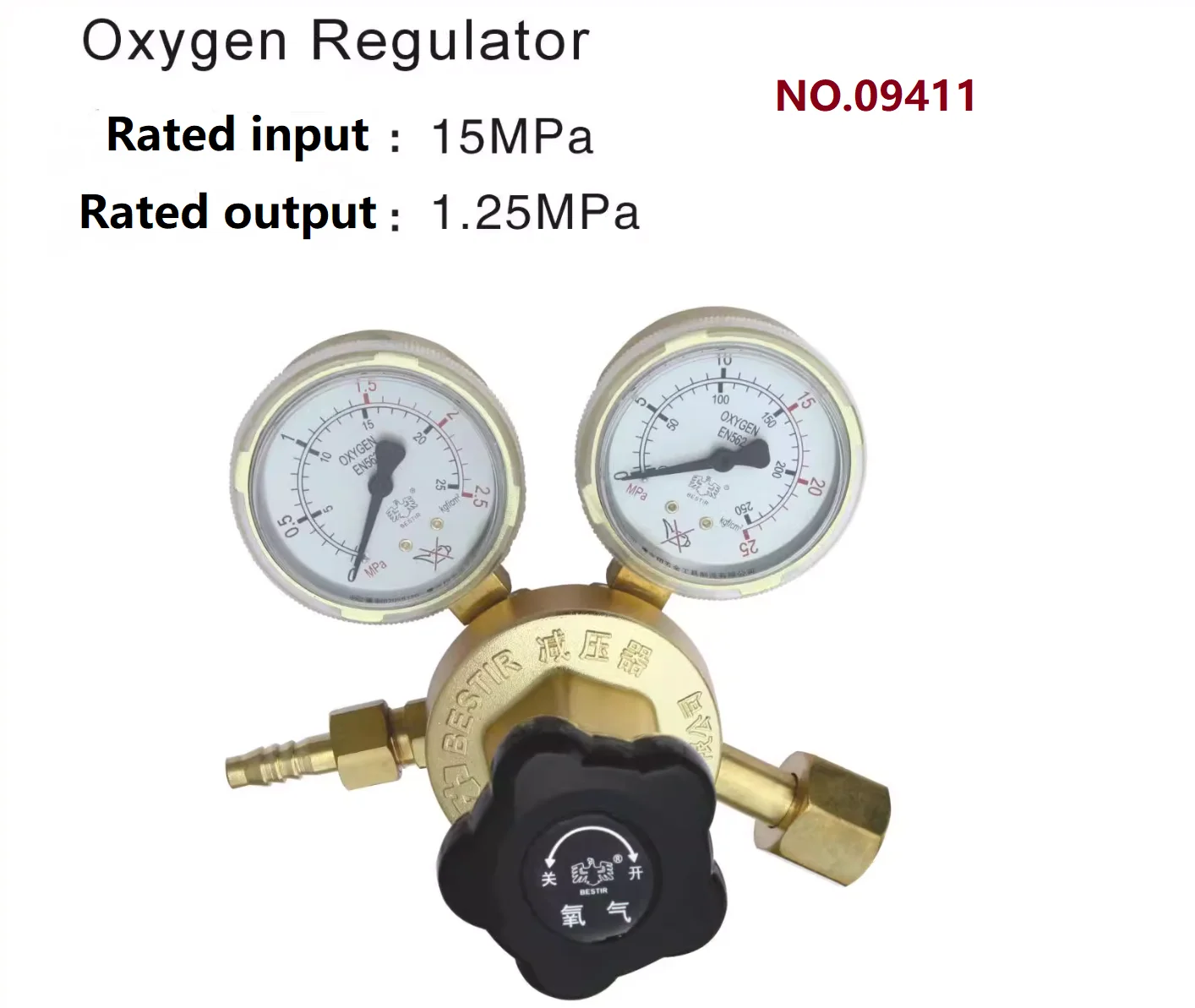 BESTIR tool Large valve body 1.6MPa 0.15MPa Propane Acetylene Argon Carbon Dioxide Regulator Hydraulic welding tool NO.09423