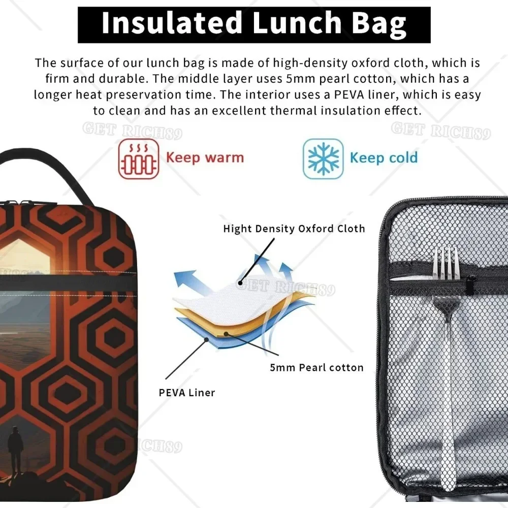 The Shining Overlook Hotel Insulated Lunch Bag - Reusable Cooler Lunch Box - Portable Lunch Tote for Women Men Work Office Trip