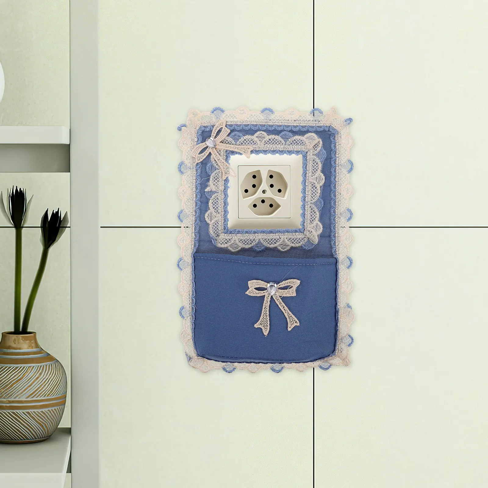 

Винтажные кружевные накладки на выключатели, декоративные защитные тканевые панели для выключателей света с карманом для дома, спальни, ванной комнаты