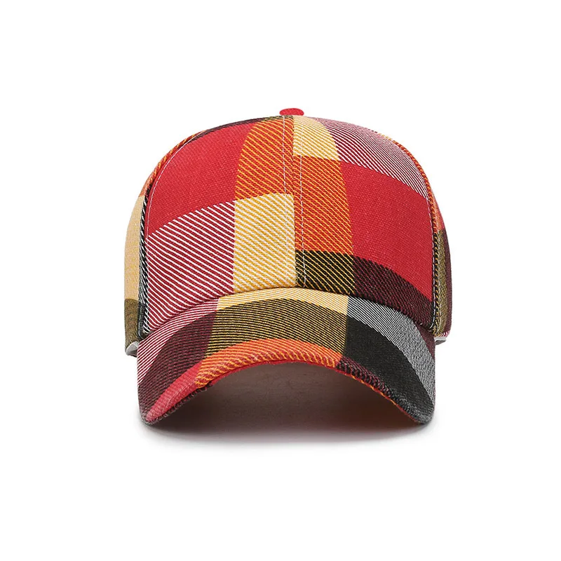 Solid Plaid Spring Summer Hats for Women Men Plaid Baseball Caps Outdoor Cool Lady Male Sun Hats Cap Hats for Women Men Fashion