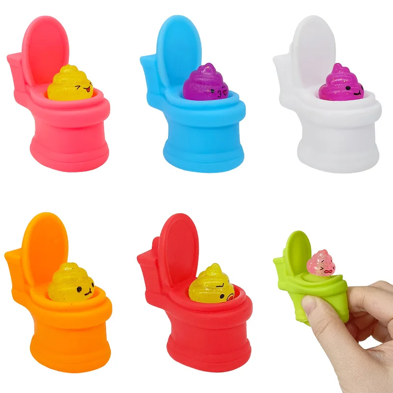 5Pcs Creative Venting Squeeze Toilet Poo Decompression Novelty Pinch Toys Halloween April Fools Day Tricky Funny Party Gift