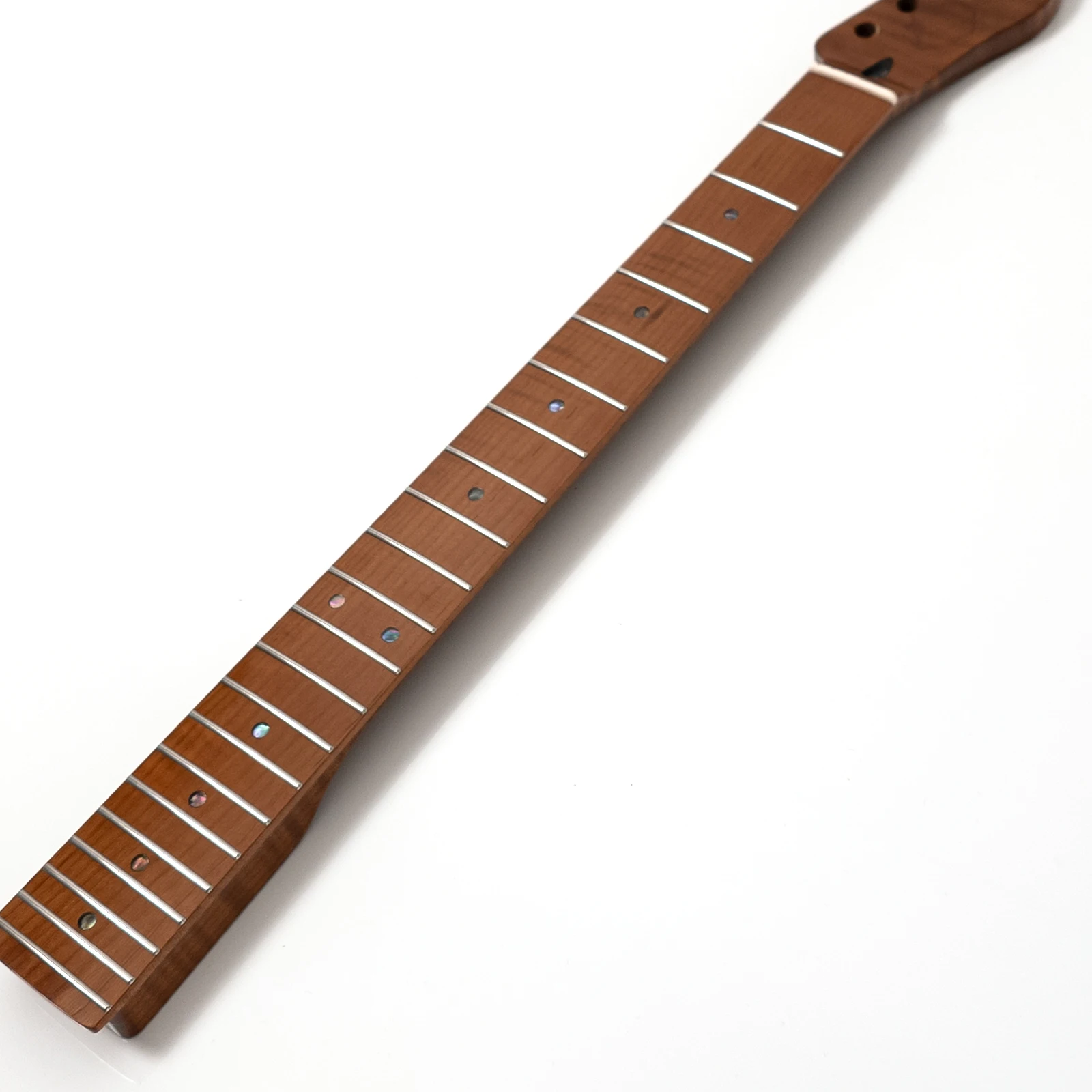 Electric Guitar Neck Roasted Flame Maple Gloss Finish Maple Fingerboard Abalone Inlay 22 Stainless Steel Frets 25.5 Inch 3