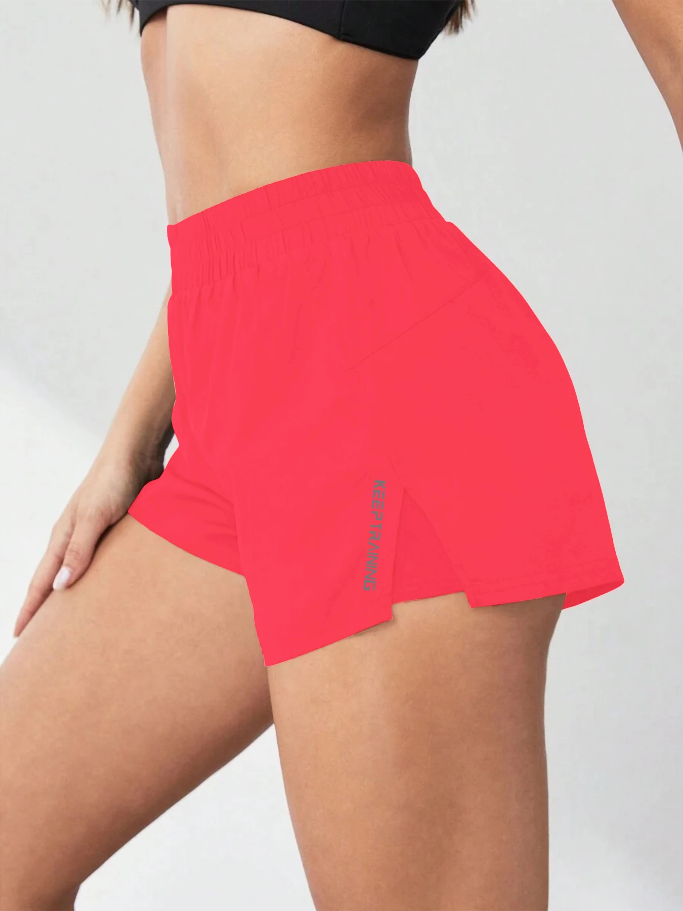 2026 Neuer Stil Faux-Zweiteiler Anti-Exposure Yoga-Shorts Sportshorts Lauf-Fitness-Tennis-Freizeit-Basic-Sporthose für Damen – Detail 8