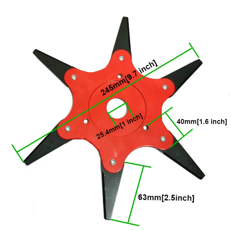 Universal 6 Blades Trimmer Head for Lawn Mower Garden Tool Trymer Brush Weed Cutter Blades 65Mn Steel Hedge Grass Trimmer Head