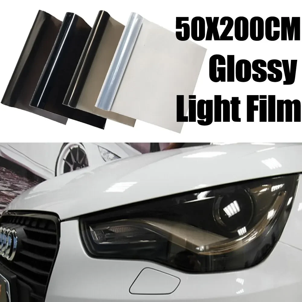 

50 см x 200 см тонировочная пленка для автомобильных фар, дымчатая противотуманная фара, виниловая пленка из ПВХ, черная тонировочная виниловая водонепроницаемая пленка, автомобильные наклейки, аксессуары