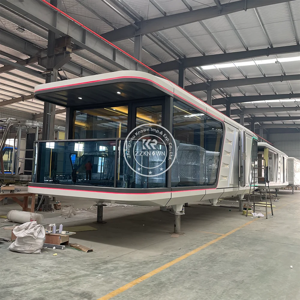 

Customized Prefabricated House Space Capsule Waterproof Luxury Appliances Bathroom Modular Villa Mobile Office Meeting Room