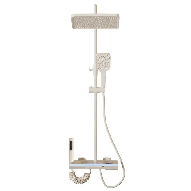 

Комплект для душа с атмосферной подсветкой, латунный, термостатический, с дисплеем давления, кнопочное управление, прозрачная лейка для душа, набор для душа