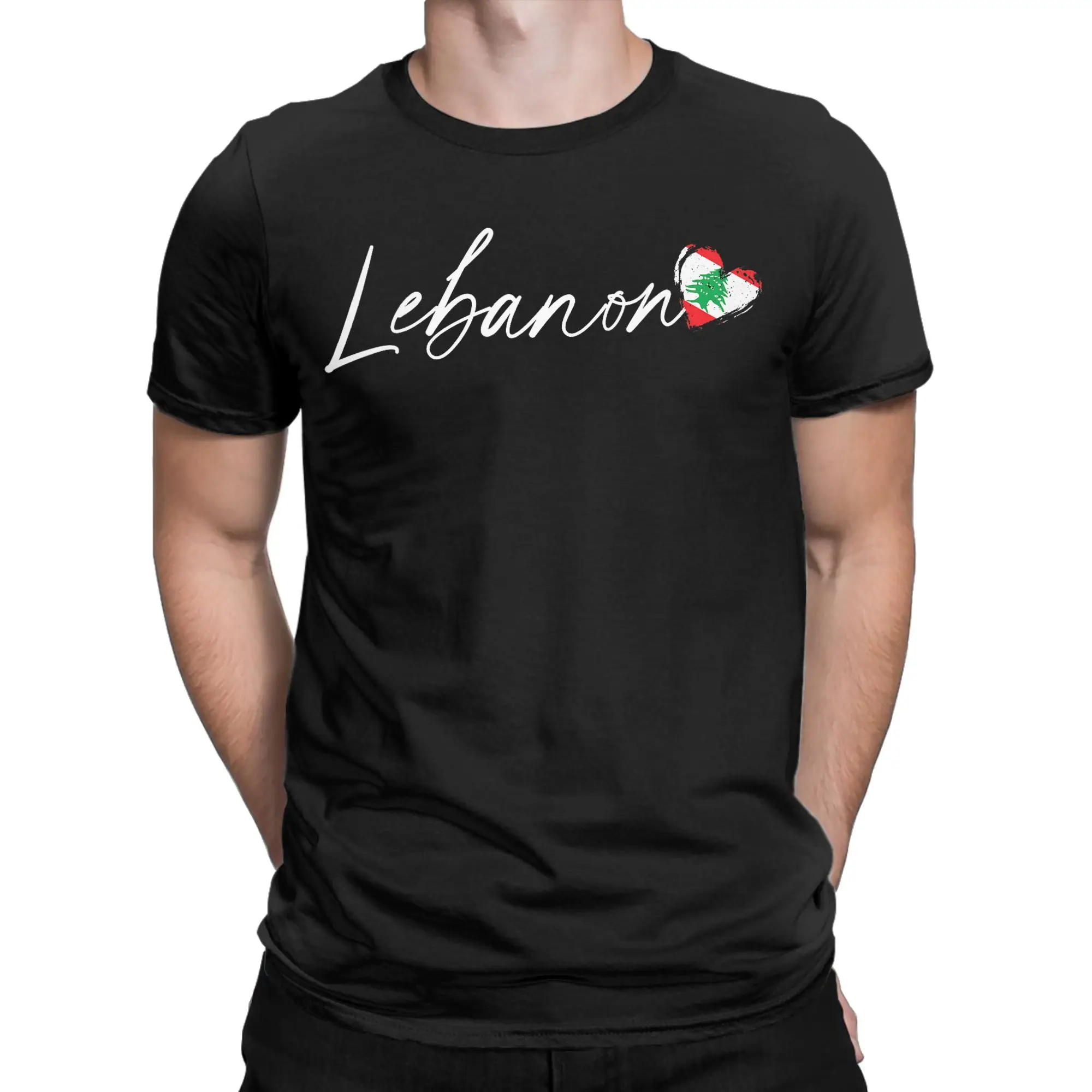 Harajuku T-Shirt Summer Lebanon Lebanese Flag Trendy Cool T-Shirts  Cotton Tee Shirt for Men Y2K Retro Short Sleeve Tees