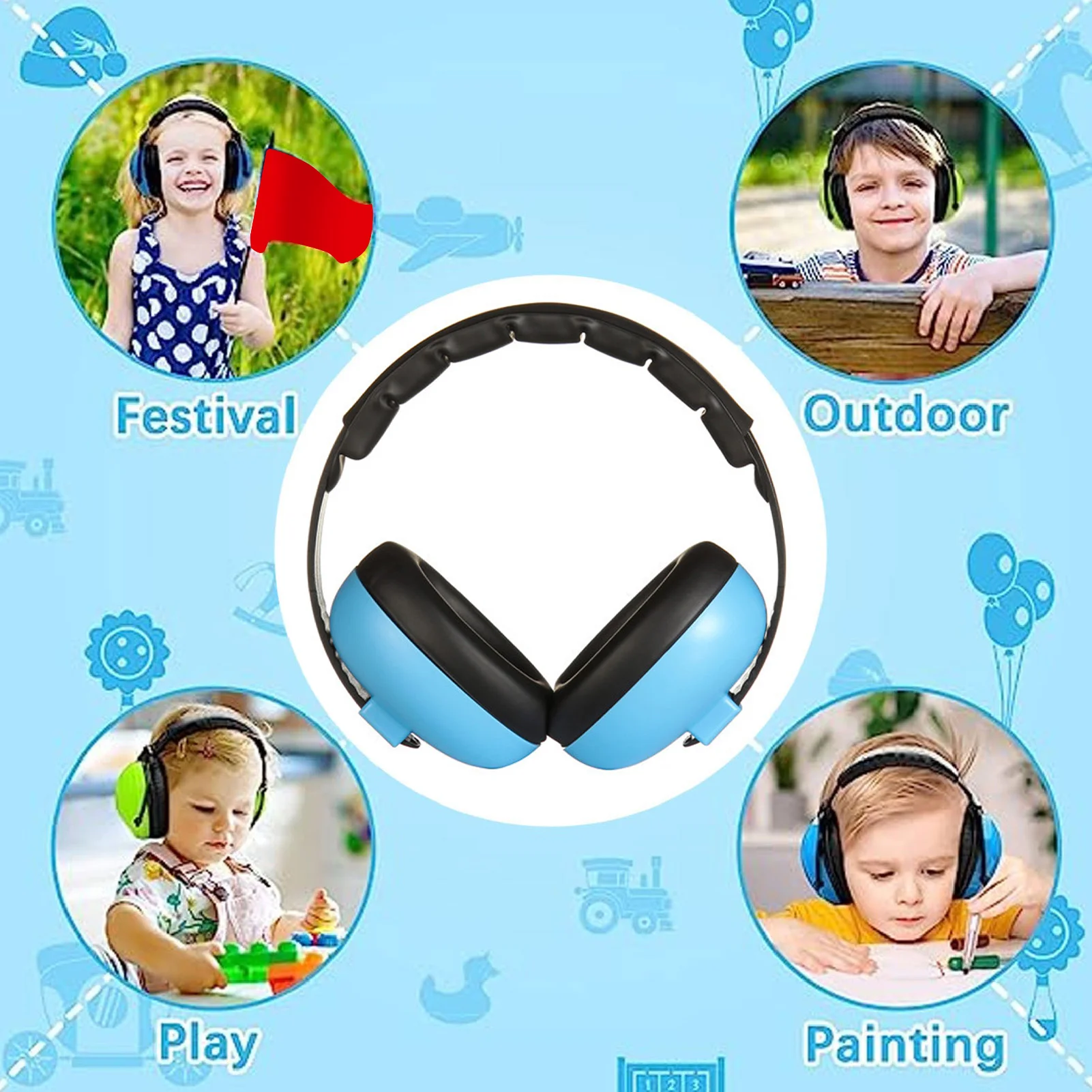 

ZK30 Noise Cancelling Earmuffs Kids Ear Protection Sound Proof Headphone for Sleeping casque anti bruit noise cancelling earplug