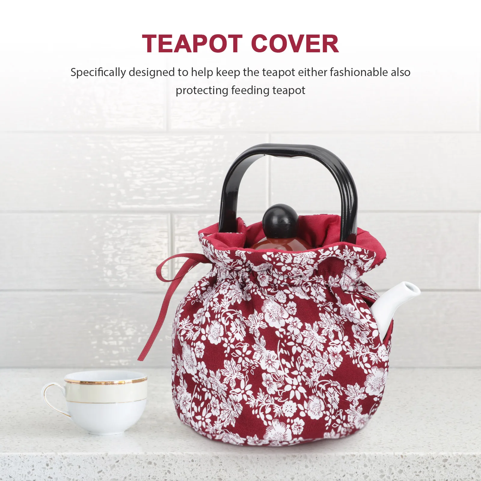 

Insulated Teapot Cover Decorative Protective Keep Warm Accessory Creative Flower Pattern Anti-Scald Kettle Cozy Pot Cozy