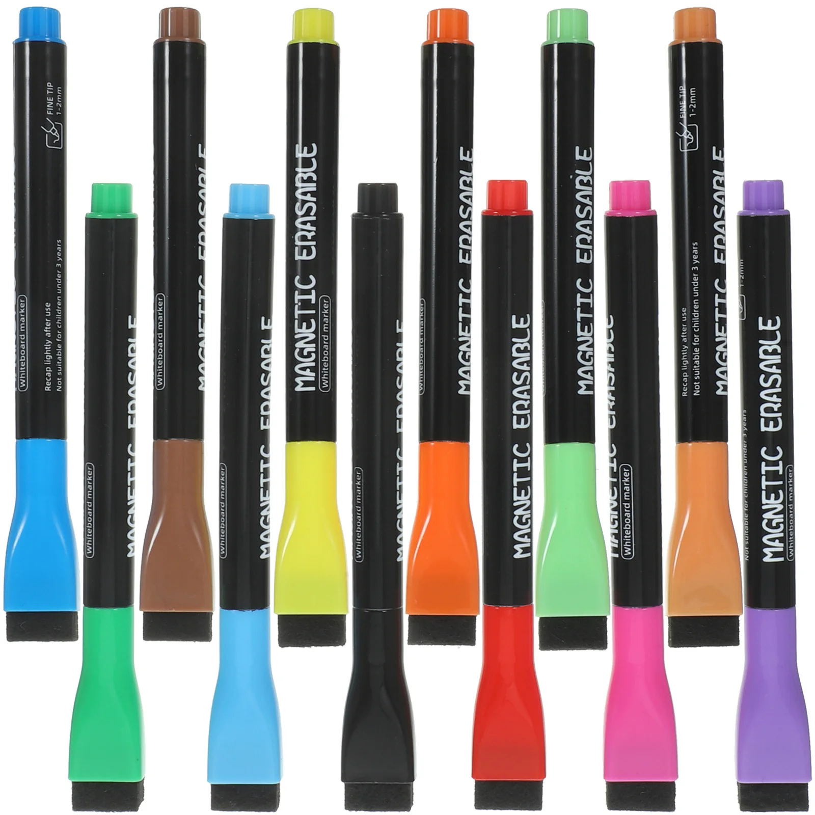 

12 Pcs Dry Board Marker Erase Portable White Makers Chalk Markers for Colored Pen