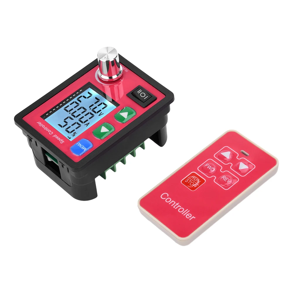 LCD Digital Display DC Motor Speed Controller PWM 12V 24V 48V Voltage Amp Display Remote Control Brushed Motor Governor