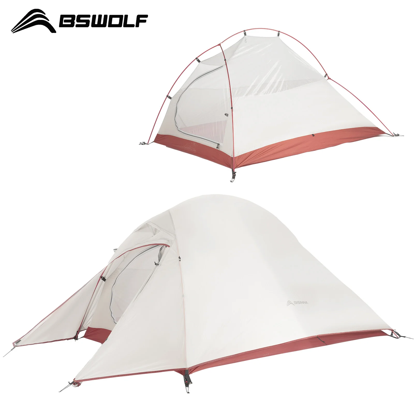 BSWolf tenda da campeggio ultraleggera zaino tenda 20D Nylon impermeabile escursionismo all\'aperto tenda da viaggio tenda da ciclismo 1-2 persone