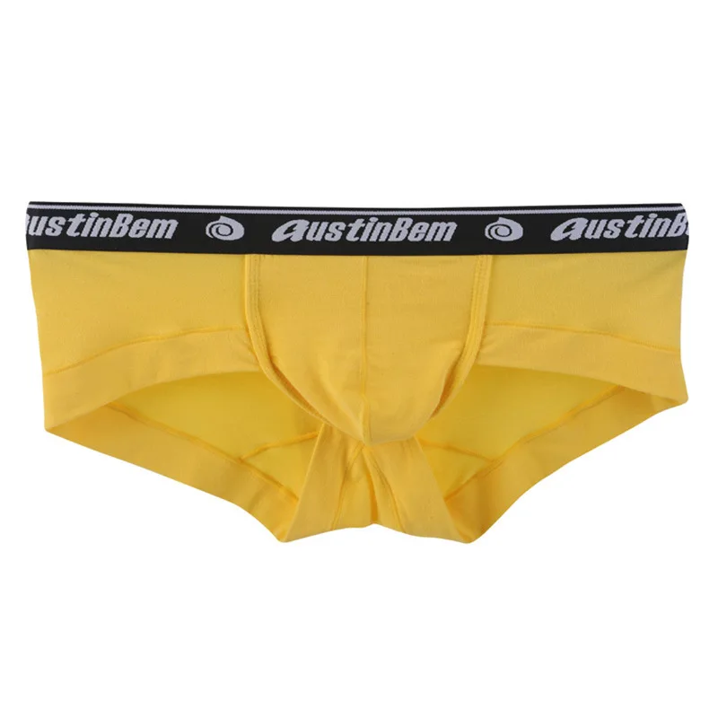 Cor sólida simples e elegante u-convexo roupa interior masculina cuecas modais corpo escultura shorts d103