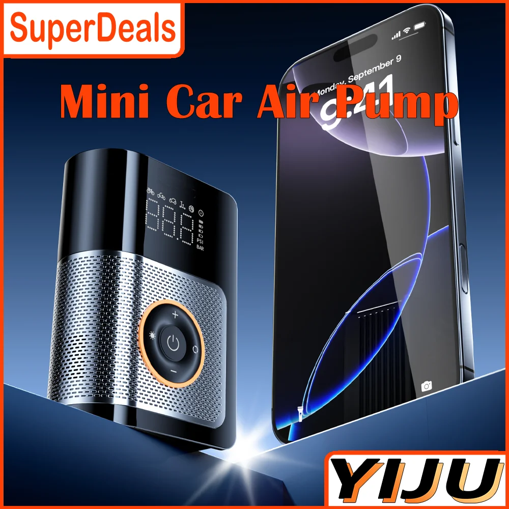 

YIJU двухцилиндровый беспроводной воздушный насос 150PSI электрический автомобильный воздушный компрессор насос для накачивания шин портативный мотоциклетный насос