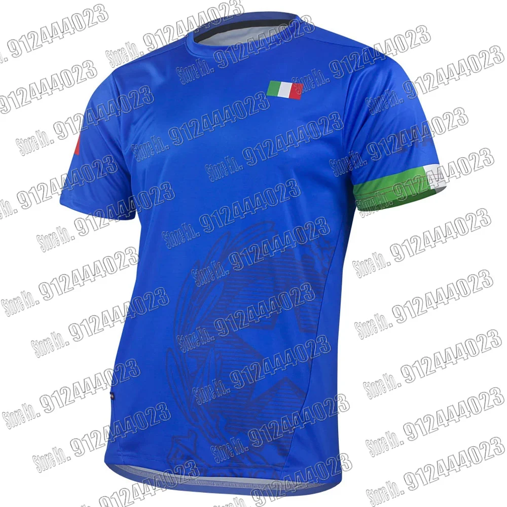 Maillot Italy Flag Blue Tops Technical casual Running shirt Training clothes t-shirt Mountain Bike Jersey