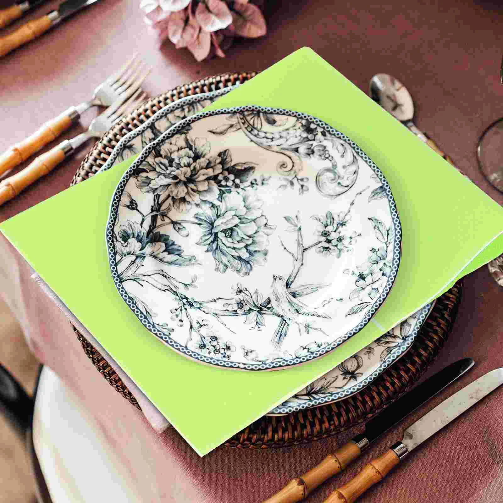 20 Stück doppellagige Servietten für Geburtstagsfeiern, grün, verdicktes Papier, Einweg-Taschentuch für Hochzeit, Empfang, Haushalt, einfach