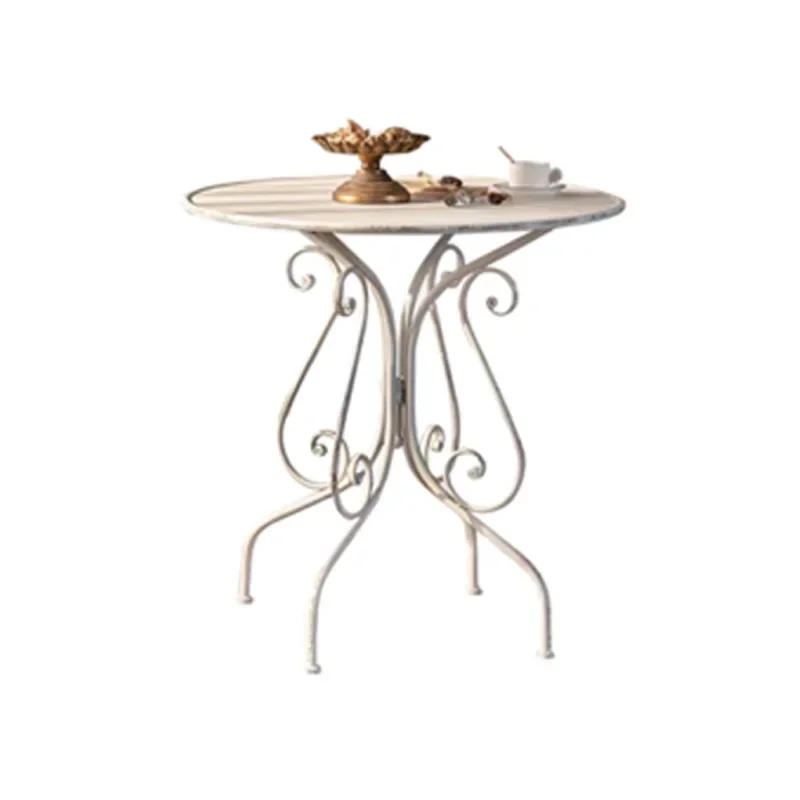 

American wrought iron retro outdoor tea table, French balcony table and chair combination