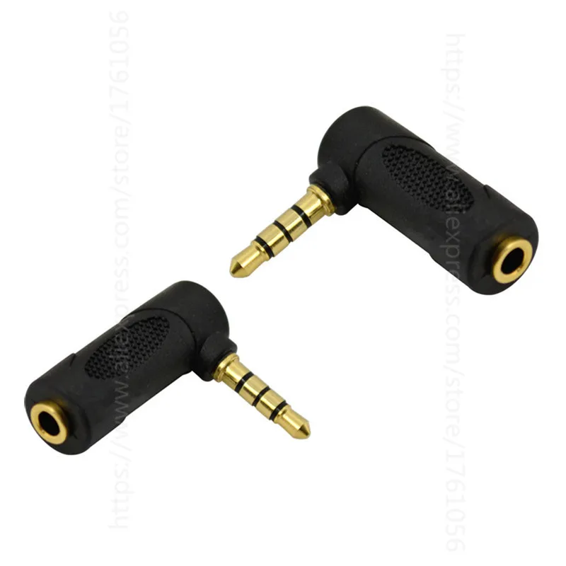 90 Degree 3.5mm Audio Stereo Male to Female Plug Adapter L Shape AUX Headphone Jack Adapter Converter Earphone Accessories