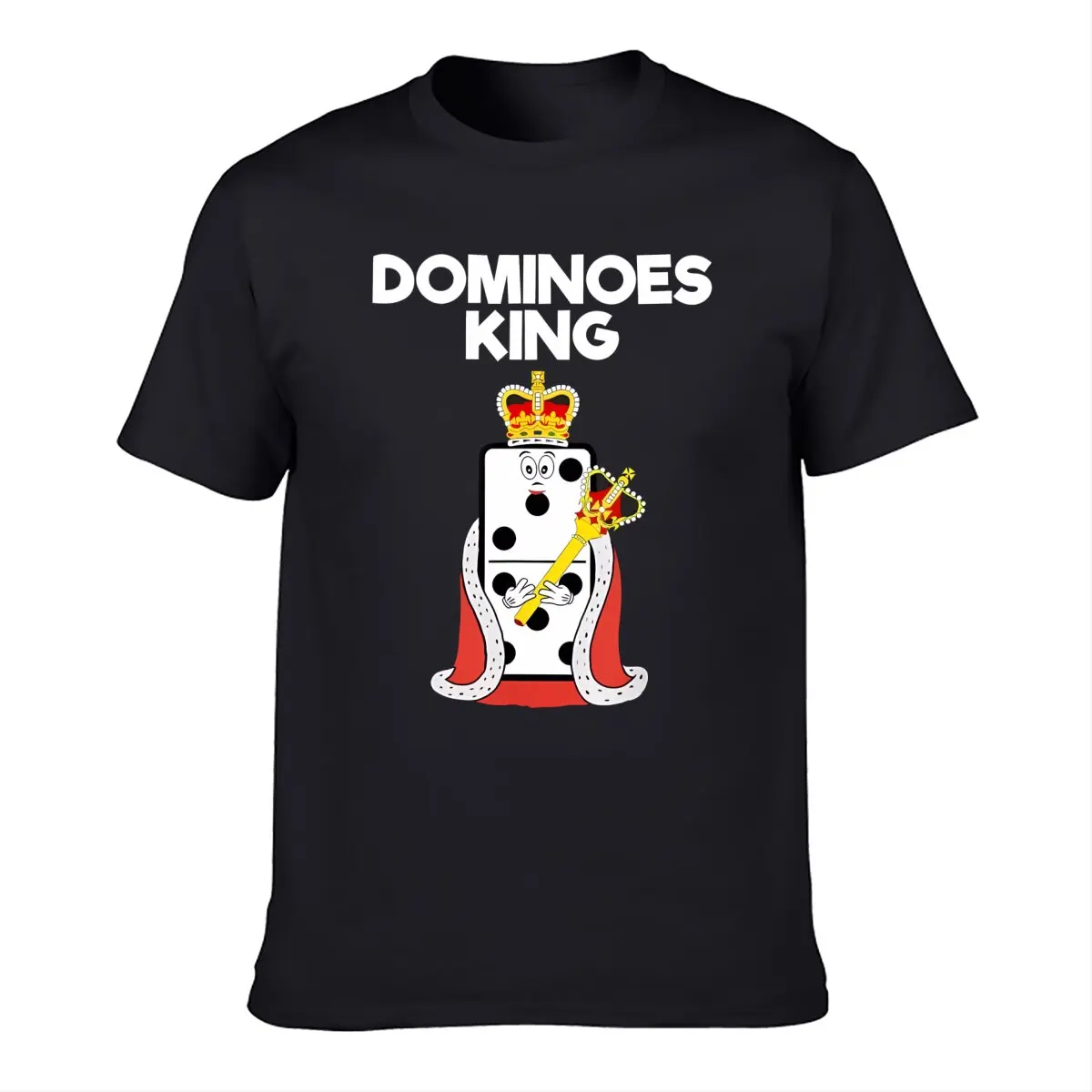 Dominoes T-Shirt Funny Dominoes King Camisas Hombre T Shirt Happy New Year Discount Crazy Cotton  Man T Shirt Normal