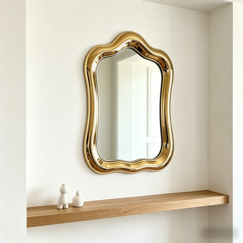 Stainless Steel Wall Mirror Creative High-Grade Home Villa Shop Hotel Decorative Reflective Metal Art for Interior Design