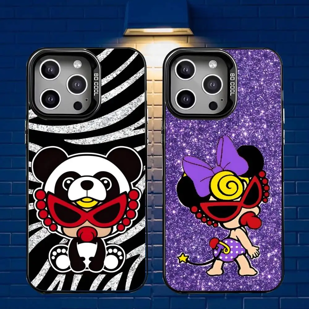 

H-Hysteric Cute M-Mini Phone Case For iPhone 16,15,14,13,12,11,Mini,Pro,E,MAX Gray Matte Silicone Black Cover