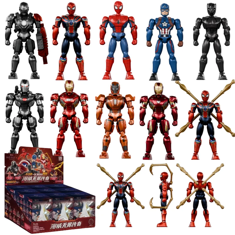 Figura de acción ZD Iron Man Infinity Saga, modelo ensamblable, Iron Man, Spider-Man, Capitán América, War Machine, muñeco articulado con movimiento en las articulaciones.