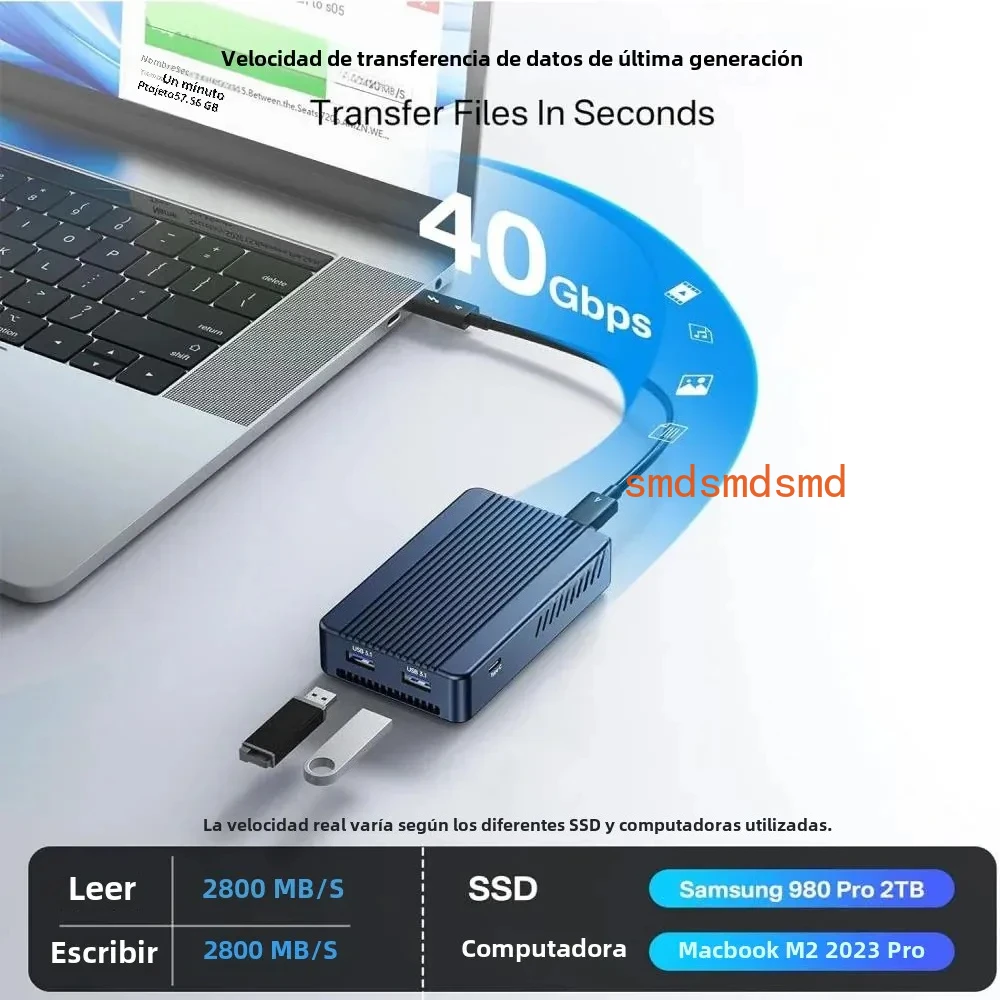 40Gbps Thunderbolt SSD محطة إرساء USB-C Hub 8K 60HZ حافظة عالية الوضوح SSD DP1.4 لماك بوك برو #3