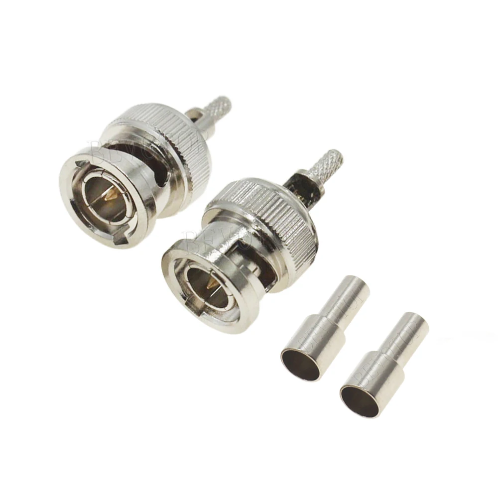 2Pcs/Lot RG-179 BNC Male/Female Straight/Right Angle Window 75 Ohm Q9 Crimp RF Connector for RG179 Cable