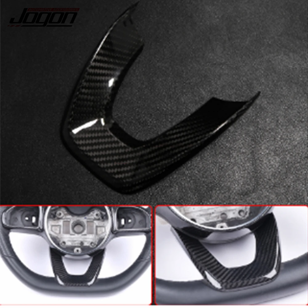 100% Real Carbon Fiber Car Steering Wheel Panel Panel U Button Frame Cover Trim For Benz CLA Class C118 CLA180 CLA200 2020 2021