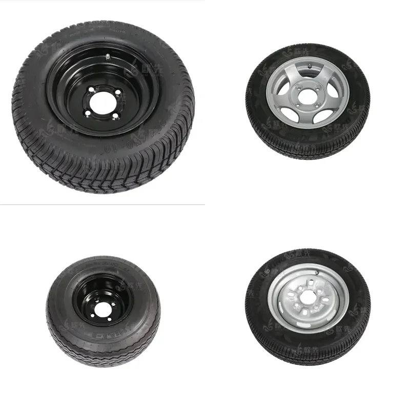 for  10 Inch Aluminum Wheel with Solid Rubber Tire  Golf Cart Stroller Turf Asphalt High Permance Full Set