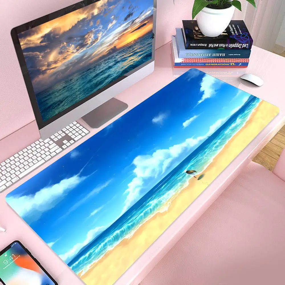 Computer Mousepad Ocean Gaming Wireless Keyboard Wave Mouse XXL Gamer Table Pads Pad Rug Beach Office Desktop Large Cushion Big