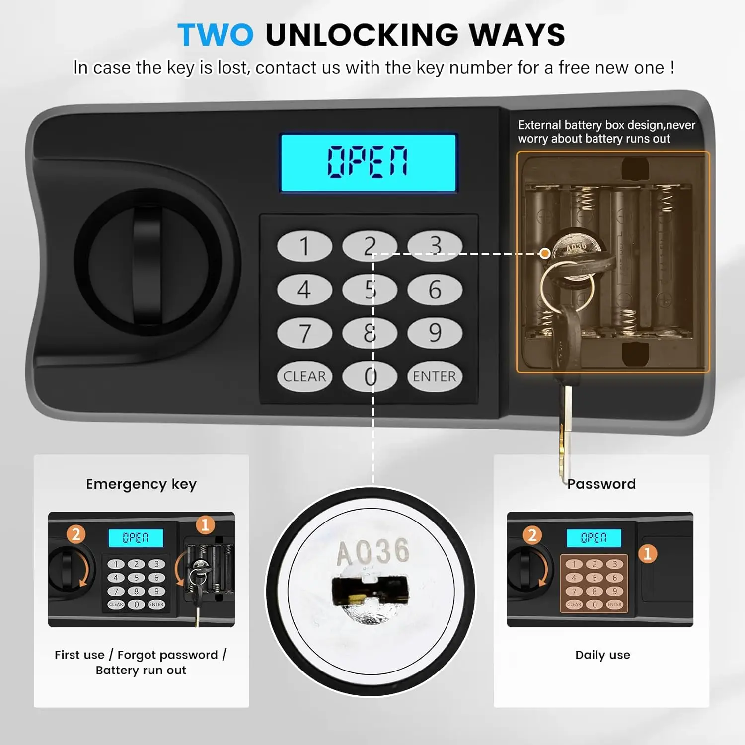 5.0 Cubic Large Home Safe Fireproof Waterproof, Digital Security Fireproof Safe Box with Combination Lock, Alarm Systerm and Rem