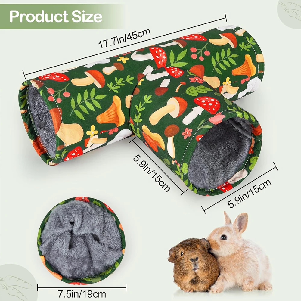Meerschweinchen-Tunnel 3-Wege Waschbarer Unterschlupf Faltbarer Kaninchen-Tunnel Meerschweinchen-Spielzeug für Hasen Hamster Frettchen Meerschweinchen-Zubehör – Detail 3