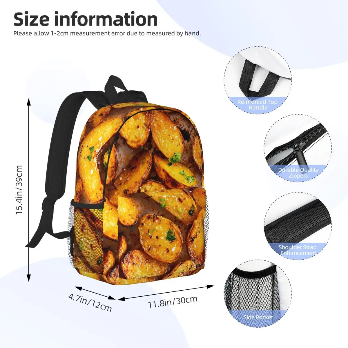I Don't Know I'm Just A Potato Potato Lover Gift Backpack Student Boys Girls BookBag Men Women School Bag Computer Shoulder Bags