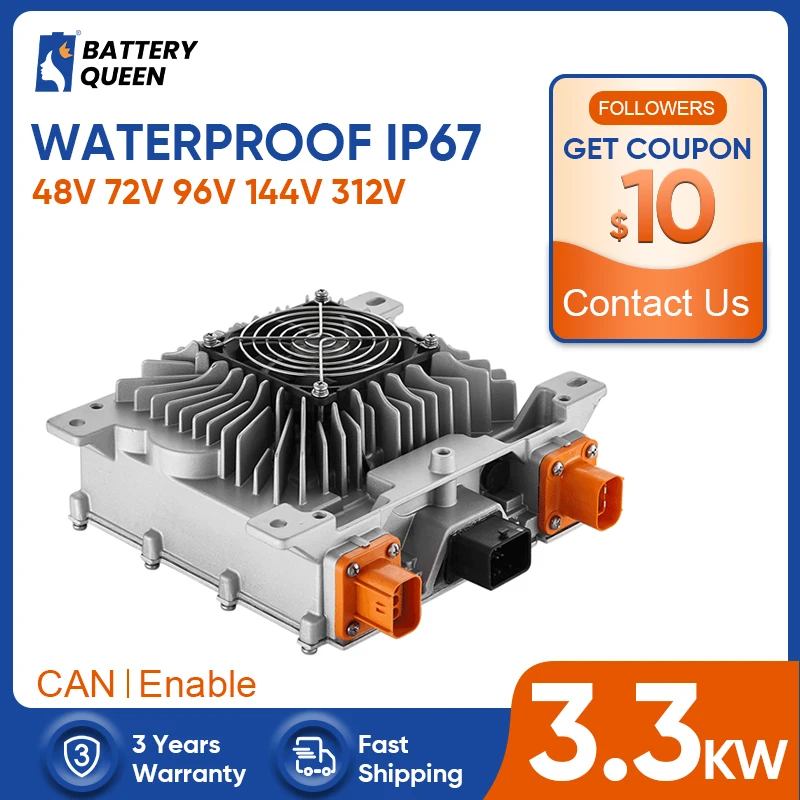 Nuovo caricatore Smart TC 3.3KW Elcon 48V 72V 108V 144V 312V 40A 32A 23A 10A LiFepo4 caricabatteria da auto agli ioni di litio con lattina o