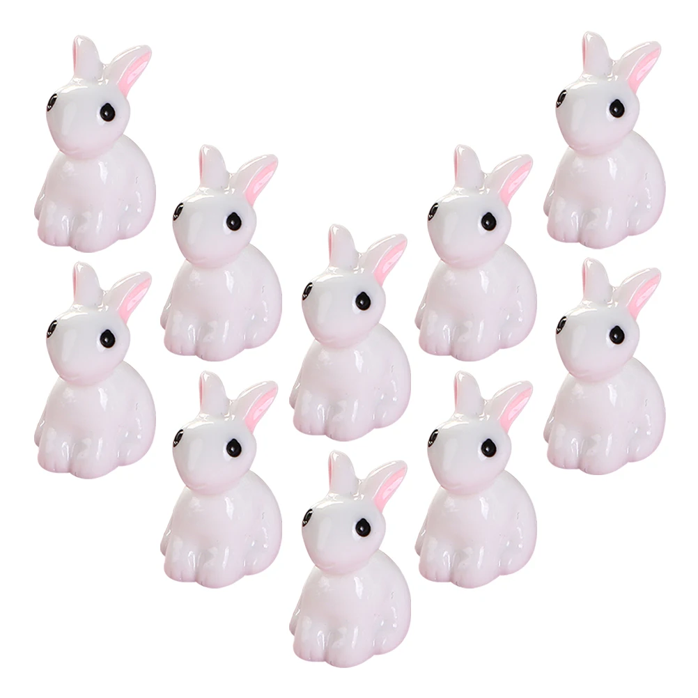 

12Pcs Resin Craft Mini Rabbit Figurines Lovely Bunny Miniatures Desktop Ornament Tiny Statues for Home Garden Mini Rabbit